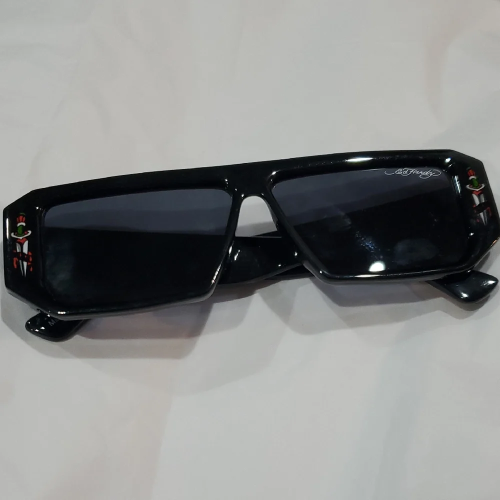 Ed Hardy Black‎ Tiger Logo Temples Ed Hardy Tattoo style unisex Sunglasses new